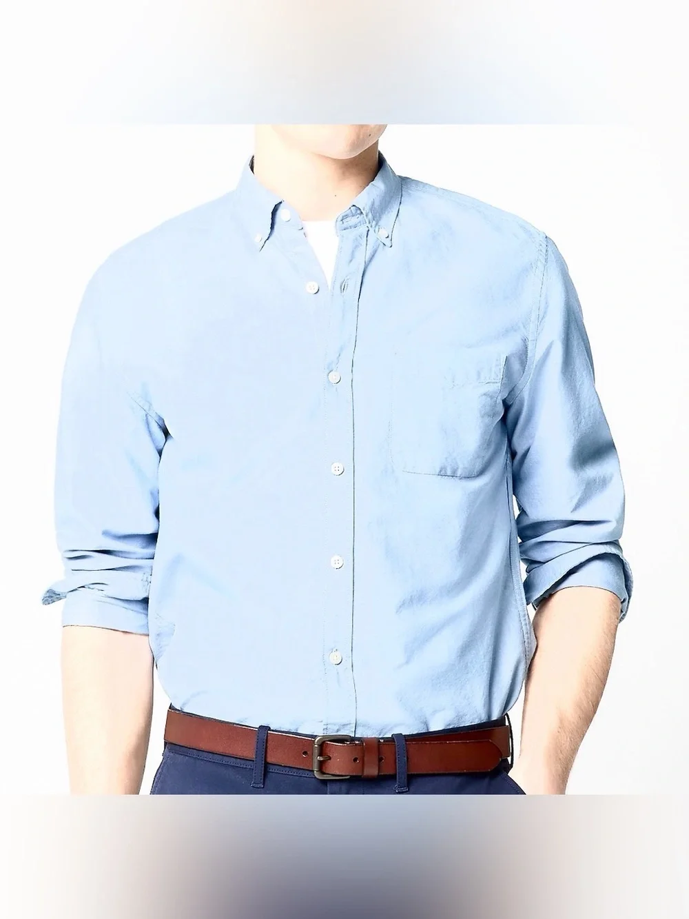 J.Crew Men’s Light Blue Long-Sleeve Oxford Button-Down Shirt Size M